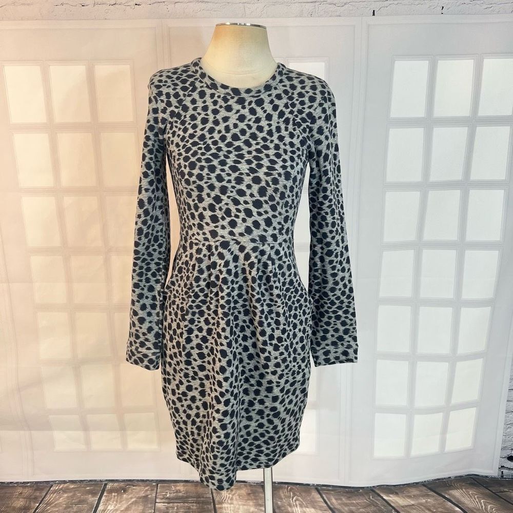 Whistles gray spotted long sleeve sweater dress with pockets size 2